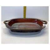 SIGNED POTTERY OVAL BAKING DISH