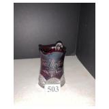 RUBY GLASS 1907 GLASS PITCHER SOUVENIR
