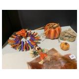 PUMPKIN, SCARECROW, CANDLE RING MADE OF CLOTHES