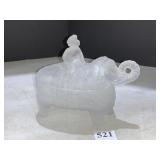 SUGAR FROSTED GLASS ELEPHANT 5.5" H