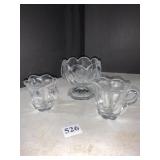 HEISEY PEDESTAL BOWL, CREAMER SUGAR NOT HEISEY