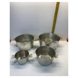 SET OF 4 MADE IN FRANCE METAL POTS WITH HEART