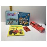 FIRE TRUCK, CHILDS BOOKS IN BOATS, BUGS, HANDY