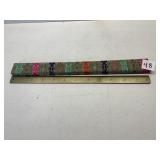 BRASS CHINESE 12" RULER W/ HOLDER