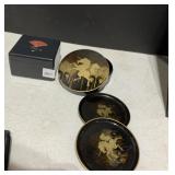 COASTERS IN BOX, FAN POWDER BOX