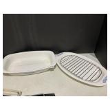 CORNING WARE ROASTER & MEAT PLATTER