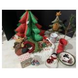 PLUSH CHRISTMAS TREE, TOWEL, SNOWMAN SPOON REST,