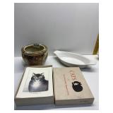 PLANTER 4" H, CAT CARDS, ETC.