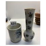 LEFTON BUD VASE, CLAY MUG