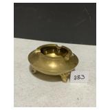 BRASS ASHTRAY FOOTED, 2" H X 4" W