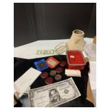 LEATHER PC., ENVELOPES, BASKET, STORAGE