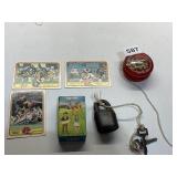 YO-YO, LOCK, NFL CARDS, MAGNETO