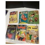 6 COMIC BOOKS ALVIN, LIFE W/ ARCHIE ETC.