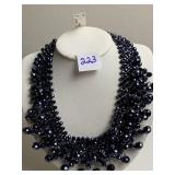 NECKLACE W/ RICH DARK BLUE COLOR CRYSTALS
