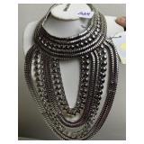 EYE CANDY LOS ANGELES CHOKER W/ MULTI STRAND ZINC