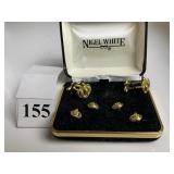 CUFF LINK AND TIE TACK SET BY NIGEL WHITE