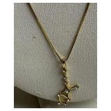 16" GOLD TONE CHAIN W/ RHINESTONE PENDANT