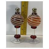 DATED AND SIGNED BLOWN GLASS SALT AND PEPPER