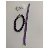 PURPLE BEAD BRACELET ATI 925 SILVER CIRCLE