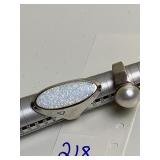 SZ. 6 WHITE CENTER AND OVAL SZ. 7.5 STERLING