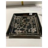 DECORATIVE SERVING TRAY SIGNED ON BASE 