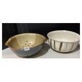 POTTERY STRAINER & BOWL