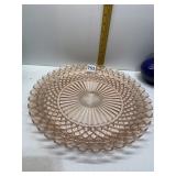 PINK DEPRESSION SERVING PLATE 14"