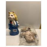 BANK MISS PIGGY, RUSS STUFFED BEAR