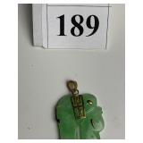 JADE ELEPHANT PENDANT 750 PLATED