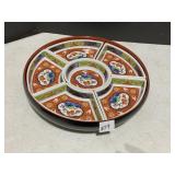LAZY SUSAN ORIENTAL SNACK TRAY, CHIP ON 1 TRAY