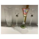 SIGNED STEMWARE, VASE UNSIGNED