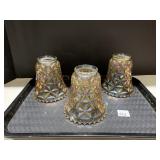 CARNIVAL GLASS SHADES, BASE 2 1/4"