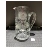 CUT GLASS DAISEY PITCHER