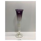 BUD VASE AMETHYST INTO CLEAR HAND PAINTED
