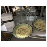 SAGE, THYME, ETC. BOWL SET, BISCUIT JAR, GLASS
