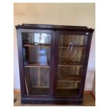 2 DOOR BOOKCASE GLASS FRONT 48" W X 10" D X 52" H