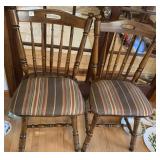 STURDY PINE CHAIRS UPHL. SEATS SET OF 4