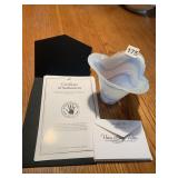 HANDCRAFTED UNO ALLA VOLTA VASE 4.75" H BLUE AND