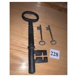CAST IRON KEY 7" AND 2 OTHERS