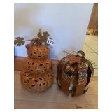 CERAMIC PUMPKIN, METAL CUTOUT PUMPKIN