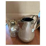 COPPER PITCHER MADE IN HOLLAND AND SMALL GLASS