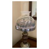 HAND PAINTED HUNT SHEET LAMP PINE CENTER 23" H
