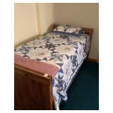 THIS END UP SOLID PINE TWIN BED W/ MATTRESS AND