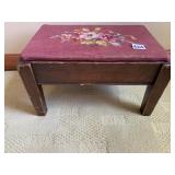 NEEDLEPOINT FOOTSTOOL