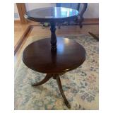 CHERRY TWO TIER TABLE 28" H X 18" ROUND BASE