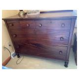 4 DRAWER WALNUT DRESSER 34.5" H X 44" W X 23" D