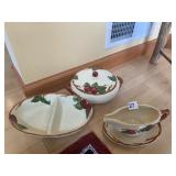 FRANCISCAN DIVIDED DISH, GRAVY AND LINER AND