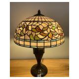 STAINED GLASS LAMP 2 BULB 21" H X 16" W