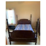 FULL SIZE 4 POSTER WALNUT BED 57" H POSTS
