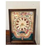 WALL CLOCK WITH CROSS STITCH FACE IN FRAME